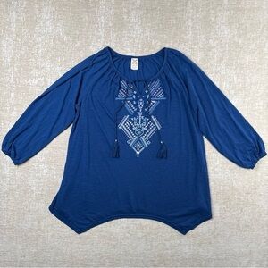 Faded GloryWomen’s Long Sleeve Peasant top Shirt Plus size 2X